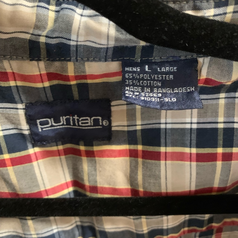 Men’s Plaid Button Down Shirt- Size: L - Picture 2 of 2